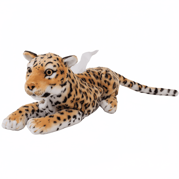 Leopard Plush Toy Cute Soft Tiger Stuffed Animal - Home Car Decor Paper Box -18 Inches