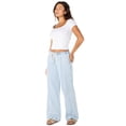thumbnail image 3 of Celebrity Pink Women's and Women's Plus Drapey Wide Leg Jeans, Sizes XS-4X, 3 of 13