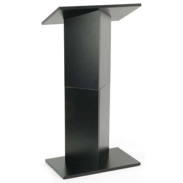 Portable Lectern, Lightweight Column Podium with Folding Design for Transport, Carrying Bag Included - Black