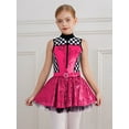 thumbnail image 5 of iiniim Girls Sequin Racer Dress Checkered Speed Race Car Driver Jumpsuit Sparkle Racing Clothings Hot Pink 10, 5 of 7