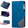 thumbnail image 1 of Case for Samsung Galaxy A33 5G Zipper Wallet Case, Large Capacity Card Slots Cash Hoider Zipper Pocket Premium PU Leather Flip Cover with Wrist Strap Magnetic Clasp Kickstand Shockproof Case,Blue, 1 of 8
