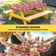thumbnail image 6 of Valentine's Day Table Cloths for 5 Foot Rectangle Tables, Romantic Watercolor Love Pink Plaid Beige Patio Waterproof Elastic Fitted Tablecloths, Washable Rectangular Table Cover for Camping, 6 of 8