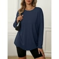 thumbnail image 3 of MOYIKO Oversized Long Sleeve Shirts for Women Casual Crewneck Loose Fit Tees Tops, 3 of 7