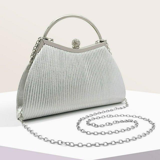 Women Evening Clutch Bag Chain Rhinestone Sparkling Purse Elegant Messenger Bags