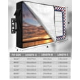 thumbnail image 2 of Heart with Independence Wooden Stripes Outdoor TV Cover 40 to 43 Inch Waterproof, Red Blue White Buffalo Checker 600D Oxford TV Covers with Zipper, Outside Flat TV Screen Protector 40"Wx25"Hx4.5"D, 2 of 7