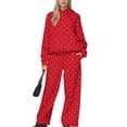 thumbnail image 2 of Polka Dot Set Women Oversized Hoodie and Wide Leg Sweatpants Comfy and Cozy Fleece Sweatsuits Large Kangaroo Pocket 2 Piece Sweat Set For Streetwear Airport Daily Home Wear, 2 of 7