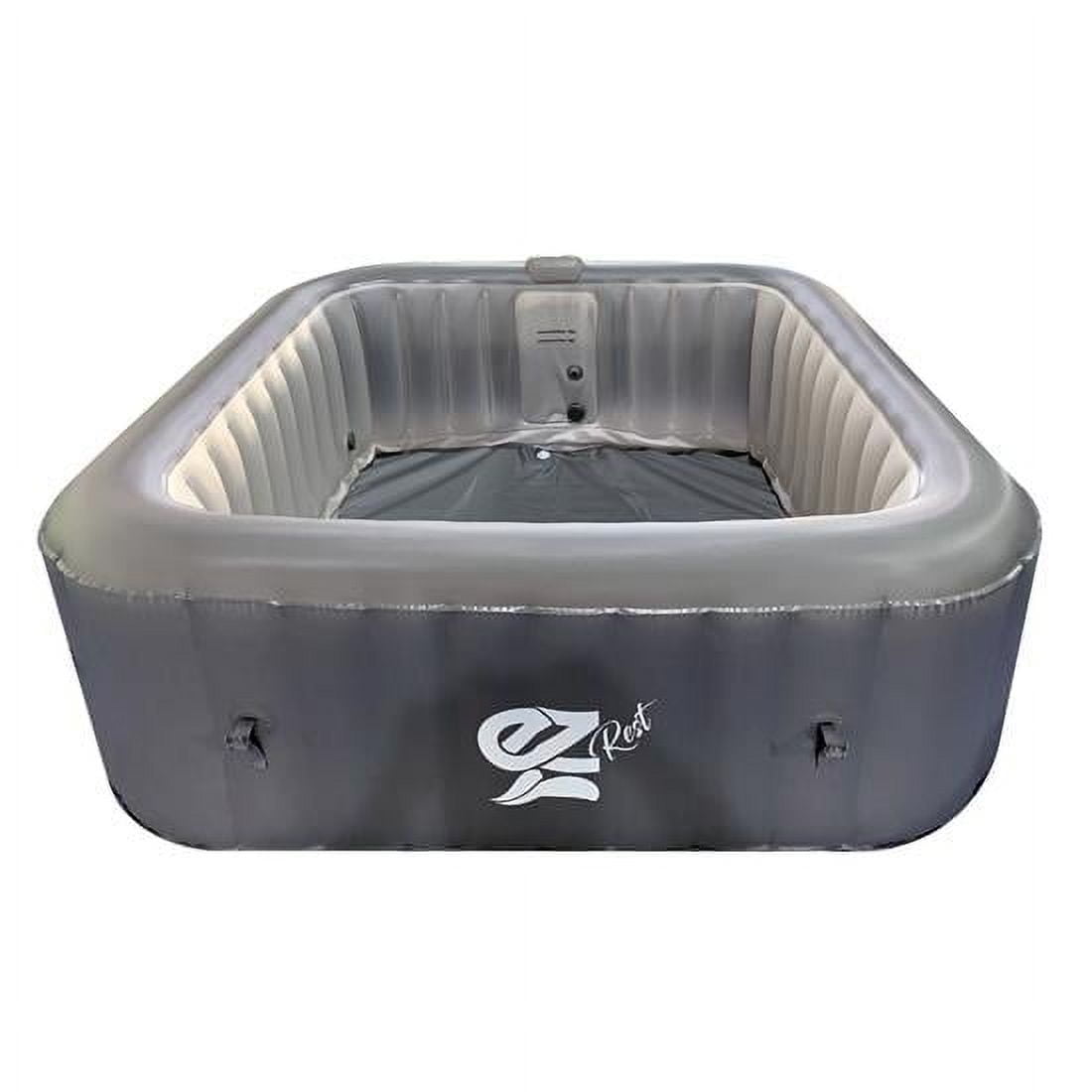 SereneLife 6-Person Square Inflatable Outdoor Spa Gray