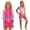 Hot Pink, variant on Gunia Swim Suits For Girls Sun Long Sleeve Rash Guard With Zipper Pockets Three Piece Outfit Bathing Suit Girls' Swimwear For Holiday Beach Pool 4-16 Years