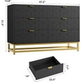 thumbnail image 2 of Senfot Dresser for Bedroom,Long Storage Organizer for TV Stand & Closet,Modern 6 Drawer Double Dresser with Gold Handles,Large Chest of Drawers for Living Room,Hallway,Entryway,Black, 2 of 6