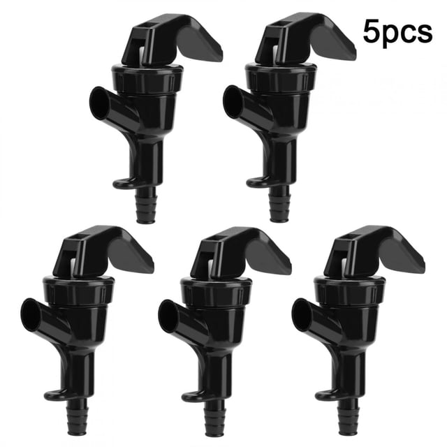 Grifo para cerveza casera, 5 piezas, grifo exprimidor de plástico negro, grifo dispensador de cerveza, funcionalidad de alta precisión