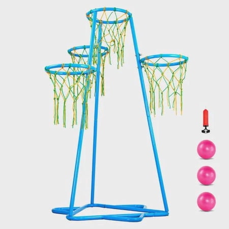 BENGPAOBA-Kids Basketball Hoop Set Adjustable Height Portable Indoor Outdoor Hoop with 3 Balls for Boys Girls All Ages