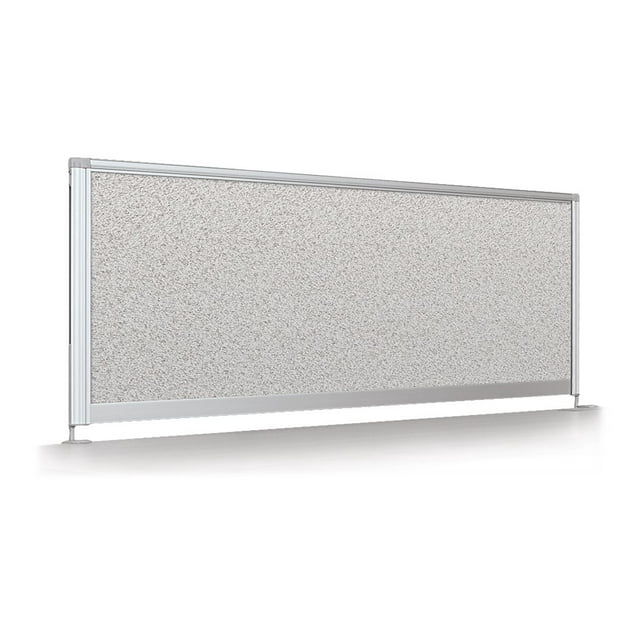 MooreCo - Partition screen - desk-mountable - 57.87 in x 17.01 in - light quarry