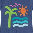 thumbnail image 3 of Instant Message - Basic Abstract Beach Scene - Youth Girls Fitted Short Sleeve T-Shirt, 3 of 6