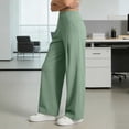 thumbnail image 6 of Mifsaly Running Pants Women High Waisted Wide Leg Yoga Pant Soft Comfortable Stretchy Gym Outdoor Hiking Athletic Workout Outfits with Pockets Green,XL, 6 of 8
