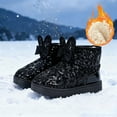 thumbnail image 2 of CAIVO Cozy Kids Boots Winter Insulated Boots With Cute Bow Embellishment Toddler Kids Fashionable Solid Color Child Shoes, 2 of 6