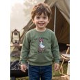 thumbnail image 4 of RUINIXCW Toddler Baby Boy Girl Silly Goose Outfit Infant Baby Girl Boy Fall Sweatshirt Clothes Goose Letters Embroidery Long Sleeve Crew Neck Pullover Tops, 4 of 9