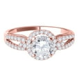 thumbnail image 4 of Mauli Jewels Engagement Rings for Women 1/2 Carat Halo Diamond Engagement Flower Shape Ring 4 Prong-Setting14K Solid Rose Gold, 4 of 6