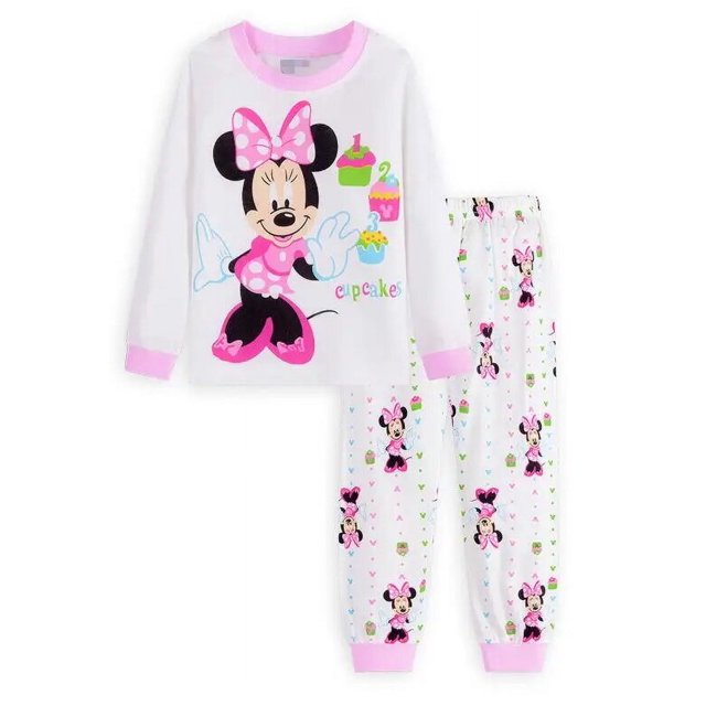 Conjuntos de pijamas de Minnie para niños, ropa de dormir de Mickey, pantalones de manga larga, para primavera y otoño