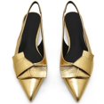 thumbnail image 4 of Zapatos Yremael para mujer, zapatos dorados, tacones de gatito, lazo destalonados, 4 of 6