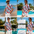 thumbnail image 4 of Whosucclay American Flag Swirl Print Matchable Couple Hawaiian Men Beach Shirt or Women's Sleeveless Sundress with Pockets, 4th of July Boho Shirt Dress Travel Outfit for Luau Holiday Party, Size 4XL, 4 of 7