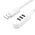 thumbnail image 1 of 30CM 3 Port USB Hub Extend Cable USB 2.0 Splitter Wire Data Transfer Device Charging USB Adapter Laptop Computer USB Extender, 1 of 5