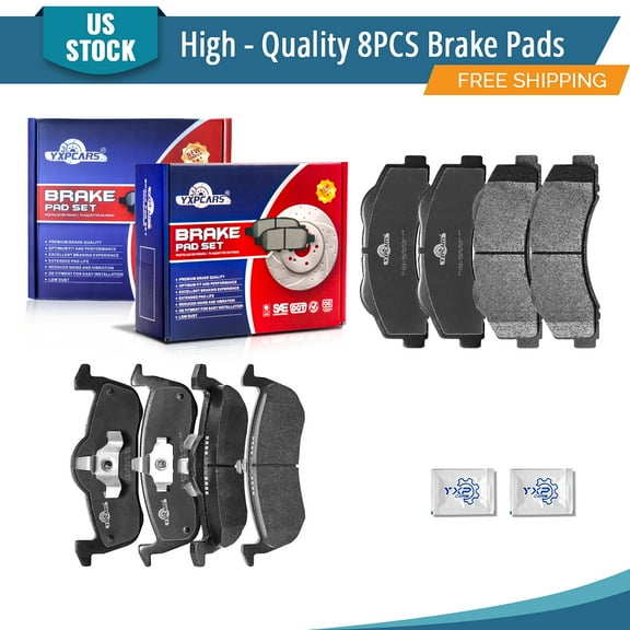 YXPCARS 8PCS Brake Pads(D1414 D1279), Front & Rear Ceramic Pads for Ford Expedition Lincoln Navigator 2010-2017 All Models