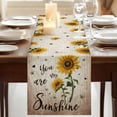 thumbnail image 3 of Table Runners 70 Inches Long Dress Scarves, Vintage Sunflowers Farmhouse Coffee/Dining/Kitchen Table Decor, Holiday Table Runner, Spring Summer Retro Bees Yellow Floral 13x70 Inch, 3 of 9