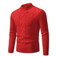 thumbnail image 2 of Yiliang Mens Slim Fit Turtleneck Pullover Sweaters Basic Tops Knitted Thermal Fall and Winter Long Sleeve Warm and Thermal Top Clothes ,Red,XL, 2 of 3