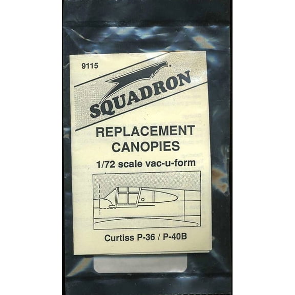 P-36 / P-40 B Vacuform Canopy x2 for Minicraft, Monogram (1/72 model kit accessory)