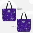 thumbnail image 2 of Easygdp Dark Purple Snowflakes Bolsa Tote para Mujer, Bolso de Hombro para Trabajo, Playa, Viajes, Compras y Supermercado, 2 of 7