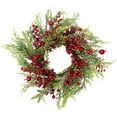 thumbnail image 2 of Northlight Frosted Berry and Crabapple Artificial Cedar and Pine Christmas Wreath - 24" - Unlit, 2 of 7
