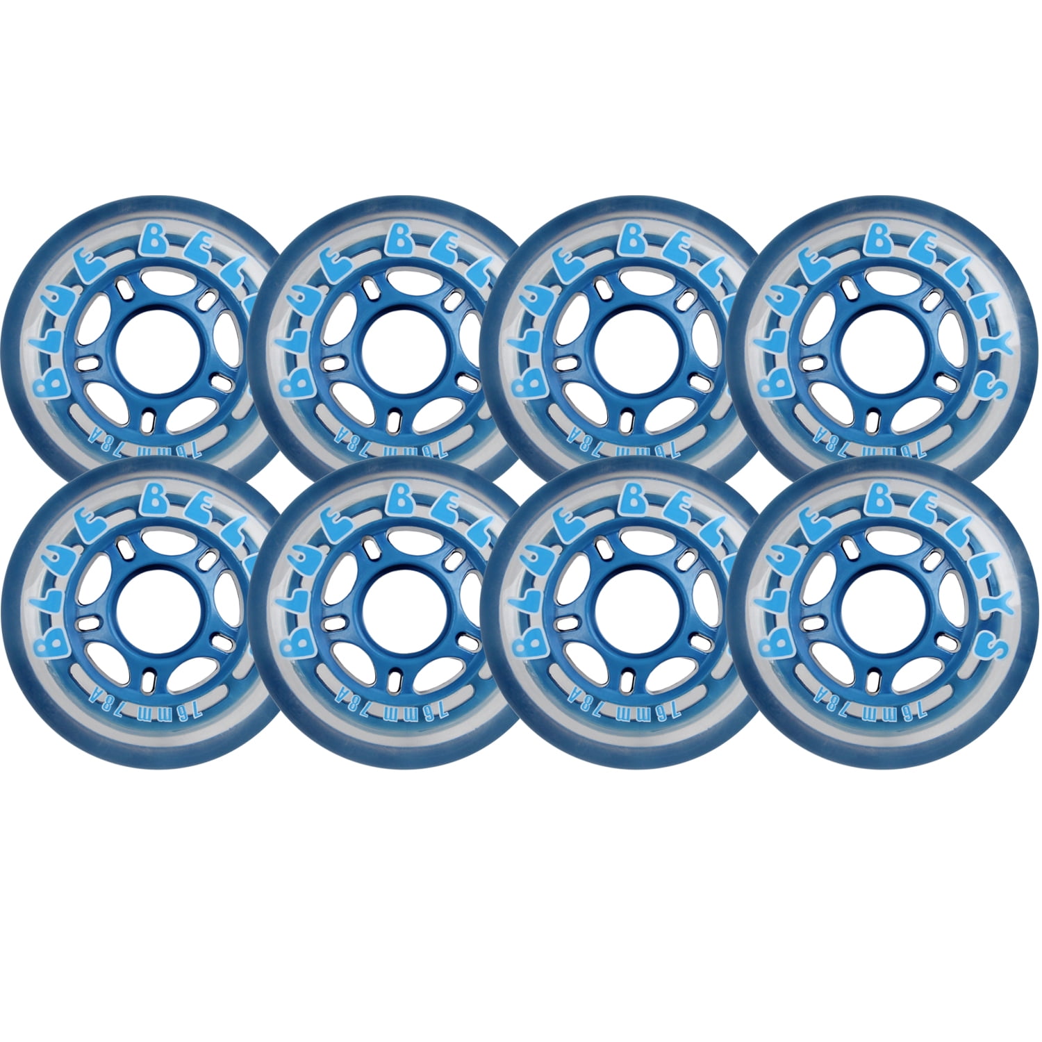 Inline Wheels Multipurpose Clear/Clear 76mm 78a Set of 4 Abec 9 