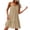 Beige, variant on Hvogkswy Spaghetti Strap Dresses for Women, Solid Color Sleeveless Ruched Mini Dresses Comfy Loose FLowy Summer Hawaiian Beach Vacation Dresses
