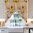 thumbnail image 2 of Swag Curtain Valances Bee Sunflowers Swag Valances for Kitchen Windows Rustic Wood Grain You Are My Sunshine Short Topper Curtains Valance Tier Pair for Kitchen Bedroom Living Room Bathroom 28"x36", 2 of 8