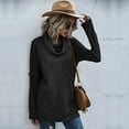 thumbnail image 6 of XFLWAM Women's Long Sleeve Cowl Neck Sweater Pullover Turtleneck Casual Loose Tunic Tops Black M, 6 of 8