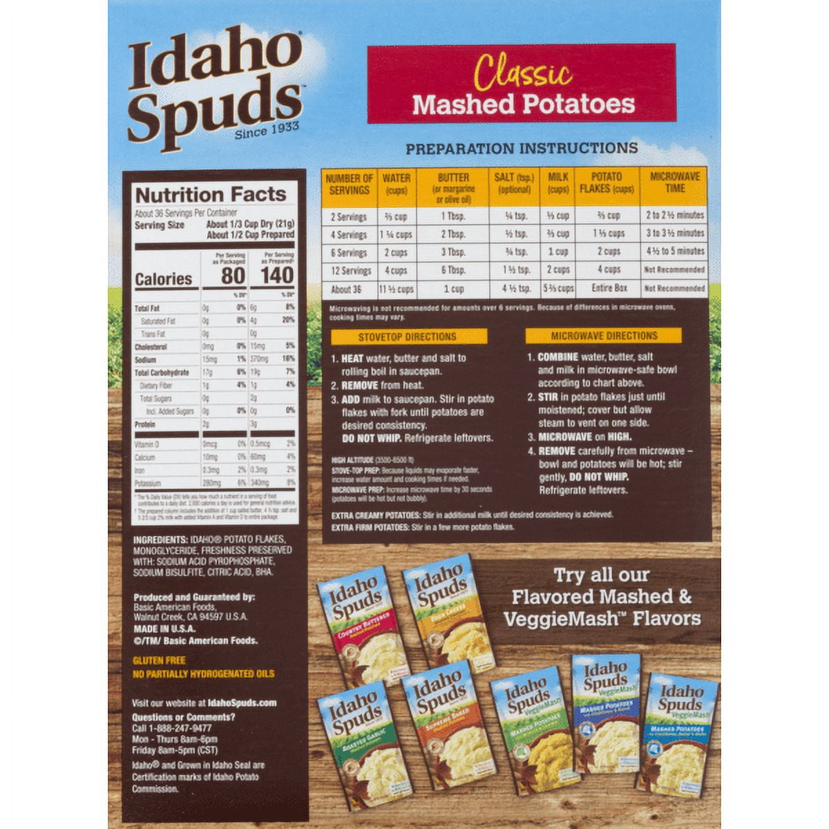 Idaho Spuds Classic Mashed Potatoes, 26.7 oz