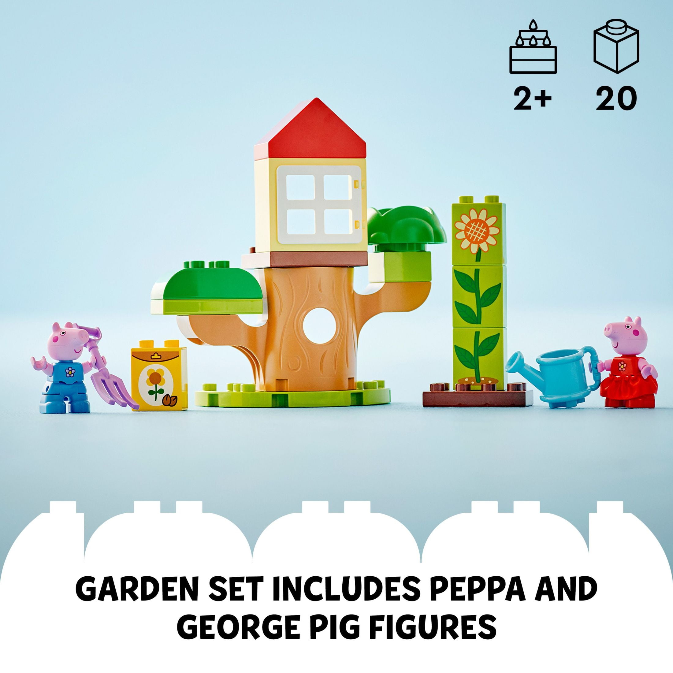 LEGO DUPLO Peppa Pig Garden and Tree House Toddler Toy, Building Block Learning Set for Preschool Kids with 2 Figures Included, Peppa Pig Toy Gift Idea for Toddlers Ages 2 and Up, 10431