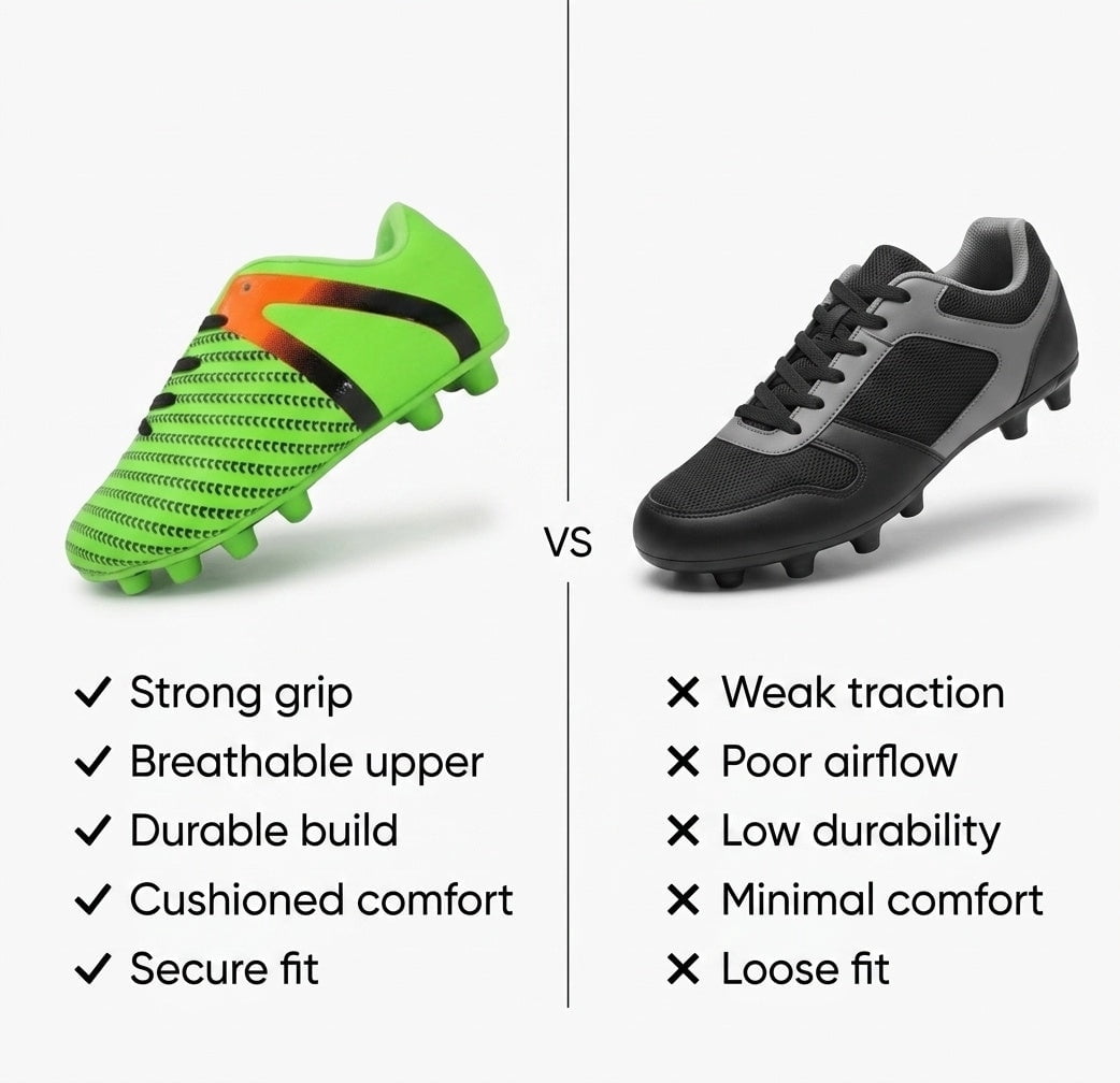 Vizari USA Impact Firm Ground Soccer Cleats for Kids – Comfortable, Lightweight, and Durable Shoes for Toddlers, Little Kids, and Big Kids - Green/Orange, 4
