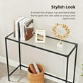 thumbnail image 4 of VASAGLE Tempered Glass Console, Sofa, Entryway Table, Metal Frame, Black, 4 of 6