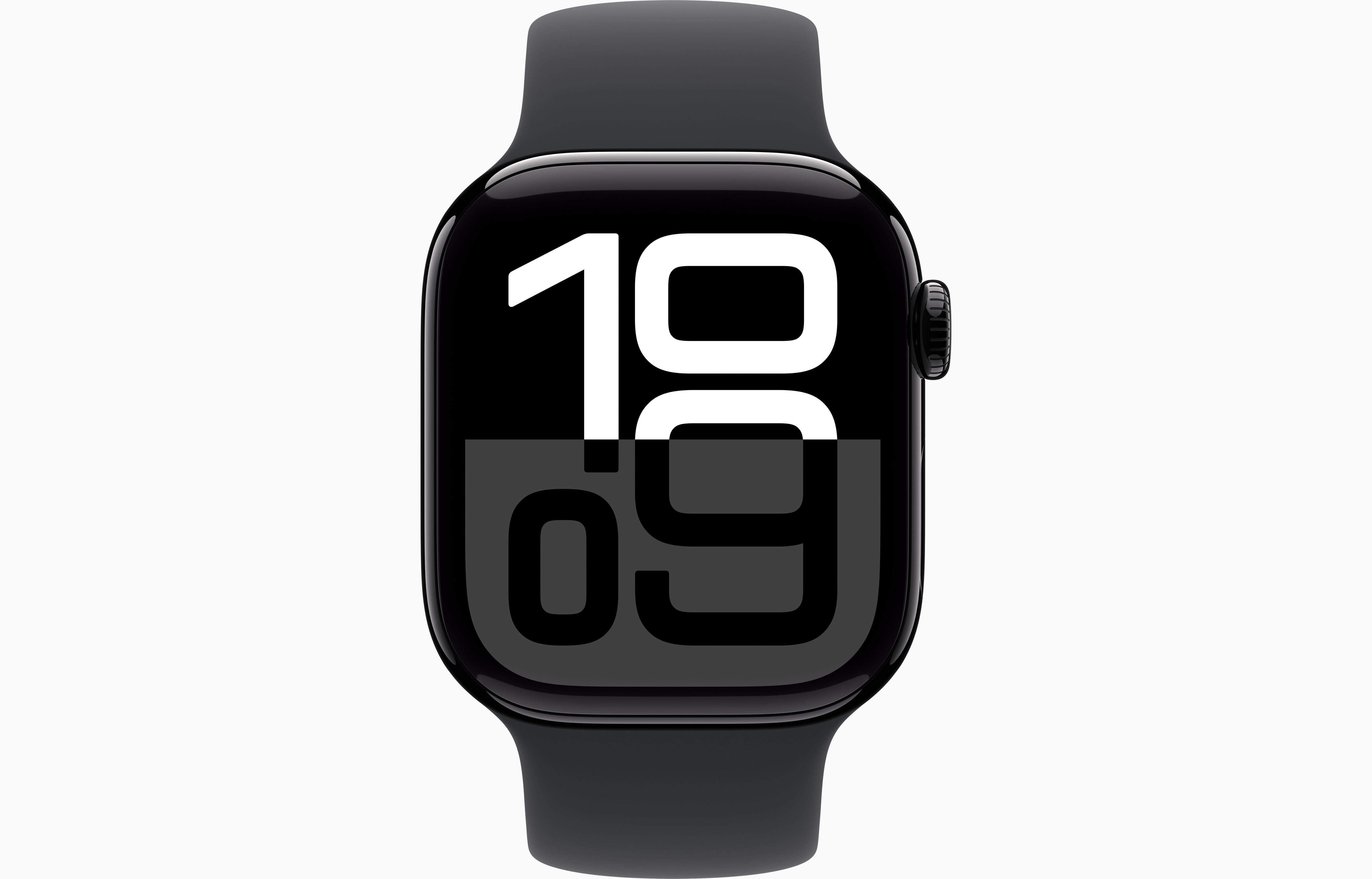 Restored Apple Watch Series 10 GPS + Cellular 46mm Jet Black Aluminium Case with Black Solo Loop - Large Band (Refurbished)