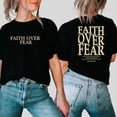 thumbnail image 2 of Faith Over Fear T-shirt Christian Shirt Vintage Bible Verse Tees Religious Faith Tshirt Unisex Tops, 2 of 4