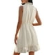 thumbnail image 5 of VISgogo Mini vestido para mujer, elegante, sin mangas, cuello alto, sólido, verano, casual, citas, vestido de una línea VISgogo moda, 5 of 6