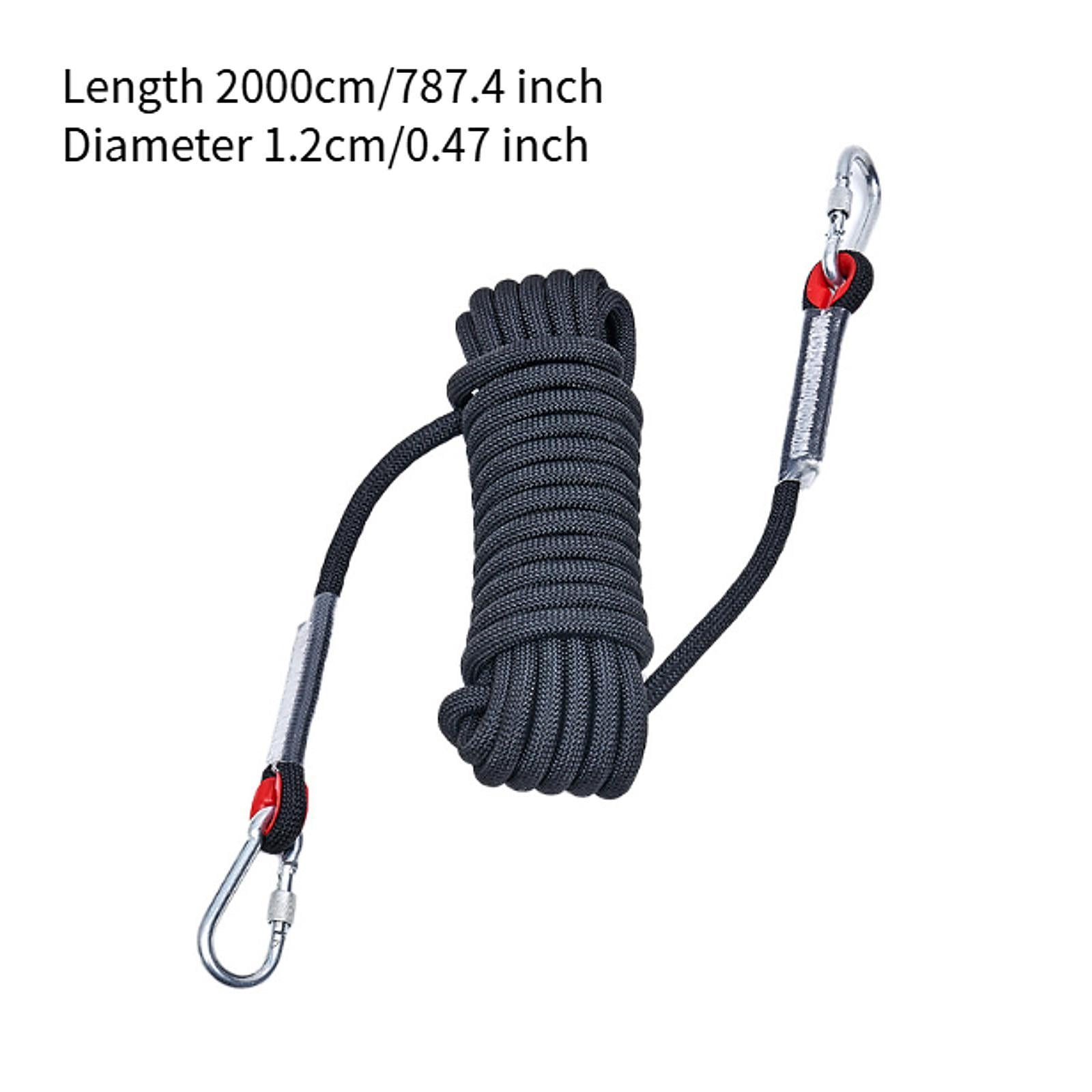 GARENDE Climbing Rope, Parachute Rope, Outdoor Accessory Wear Resistant Compact with Buckle Static Rock Climbing Rope Rappelling Rope 20 M