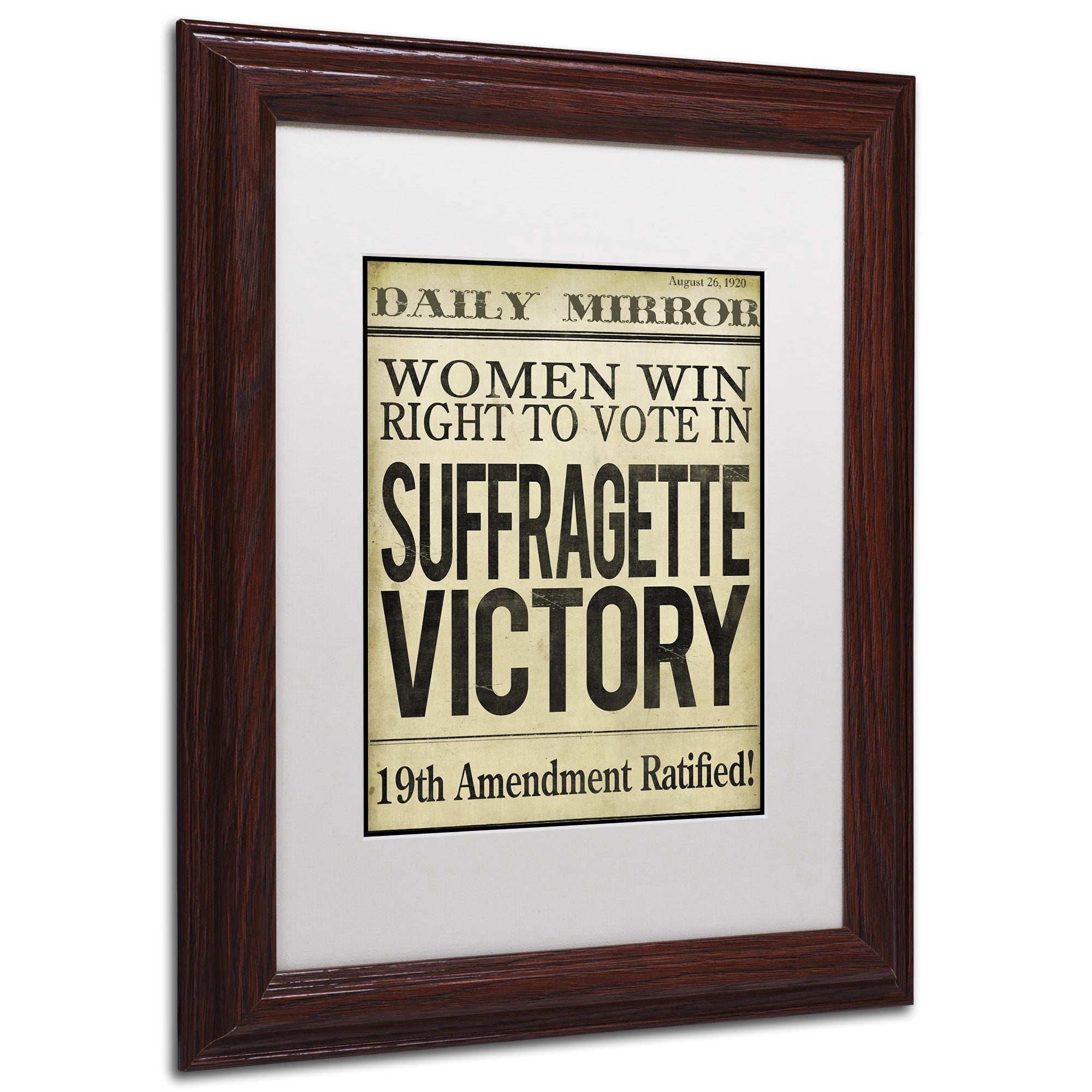 Trademark Fine Art "Women?s Right to Vote" Canvas Art by Color Bakery White Matte, Wood Frame
