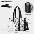 thumbnail image 5 of Teacher Tote Bag,Grey Dog Paw Footprint Teacher Utility Tote Bag,Large Work Tote Bags for Women with Multiple Pockets,Top Zipper Closure,13.8x10.6x6.7 Inch, 5 of 5