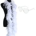 thumbnail image 1 of FeatherBoasWithHeartRimlessSunglasses,2m/6.6ftColorfulFeatherBoaForWomenForDancingWeddingPartyCosplayHalloween, 1 of 4