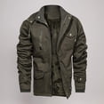 thumbnail image 2 of Men's Winter Jackets Thick Fleece Lined Military Jackets wtih Hood Work Warm Full Zip Thermal Cargo Coats, 2 of 3