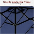 thumbnail image 5 of Walsunny 16 FT Large Outdoor Patio Umbrella with Base Included, Double-Sided Rectangular Umbrella with Crank Handle for Outside, Dark Blue, 5 of 11