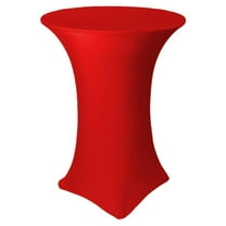 32 Round x 43" Tall Spandex Fitted Table Cover for Folding Bar Height Tables (Red)