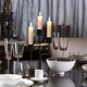 thumbnail image 5 of Portavelas de estructura moderna de metal | Centro de mesa decorativo de base resistente para mesa de comedor, bodas, decoración del hogar • Diseño elegante • 23x10x3cm • Duradero y estable, 5 of 6